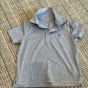Vineyard Vines Blue and White Striped Polo Shirt